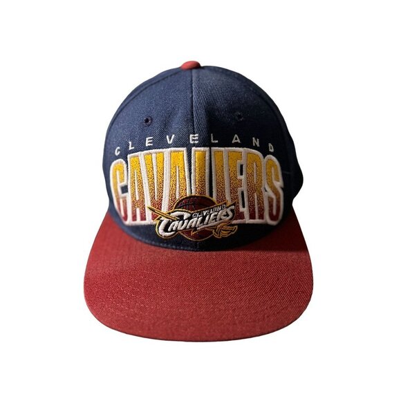 Cleveland CAVALIERS Hat Large Logo Yellow Burgundy Denim - Picture 2 of 7